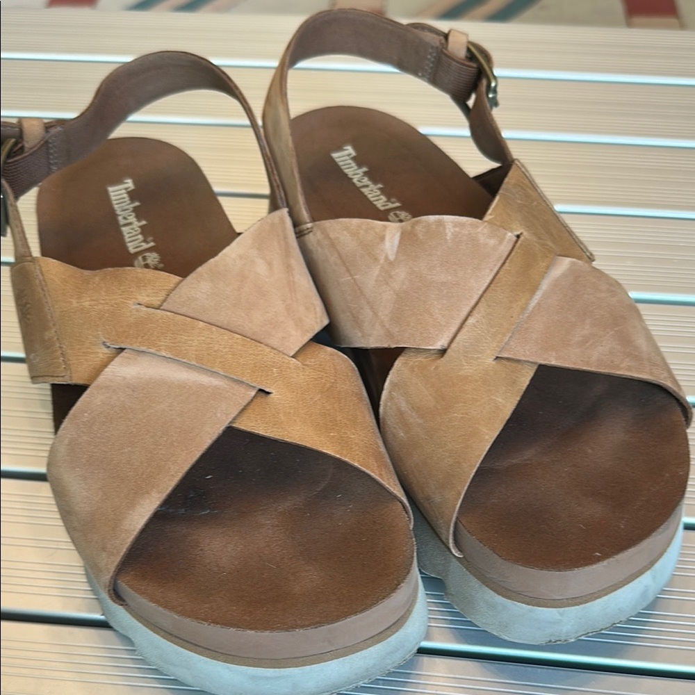 Timberland Tan Sandals with Adjustable Straps